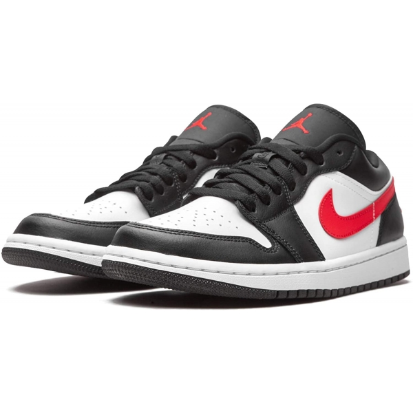 Air red white black jordans Jordan 1 Low Siren Red and Black and White Womens – PK-Shoes