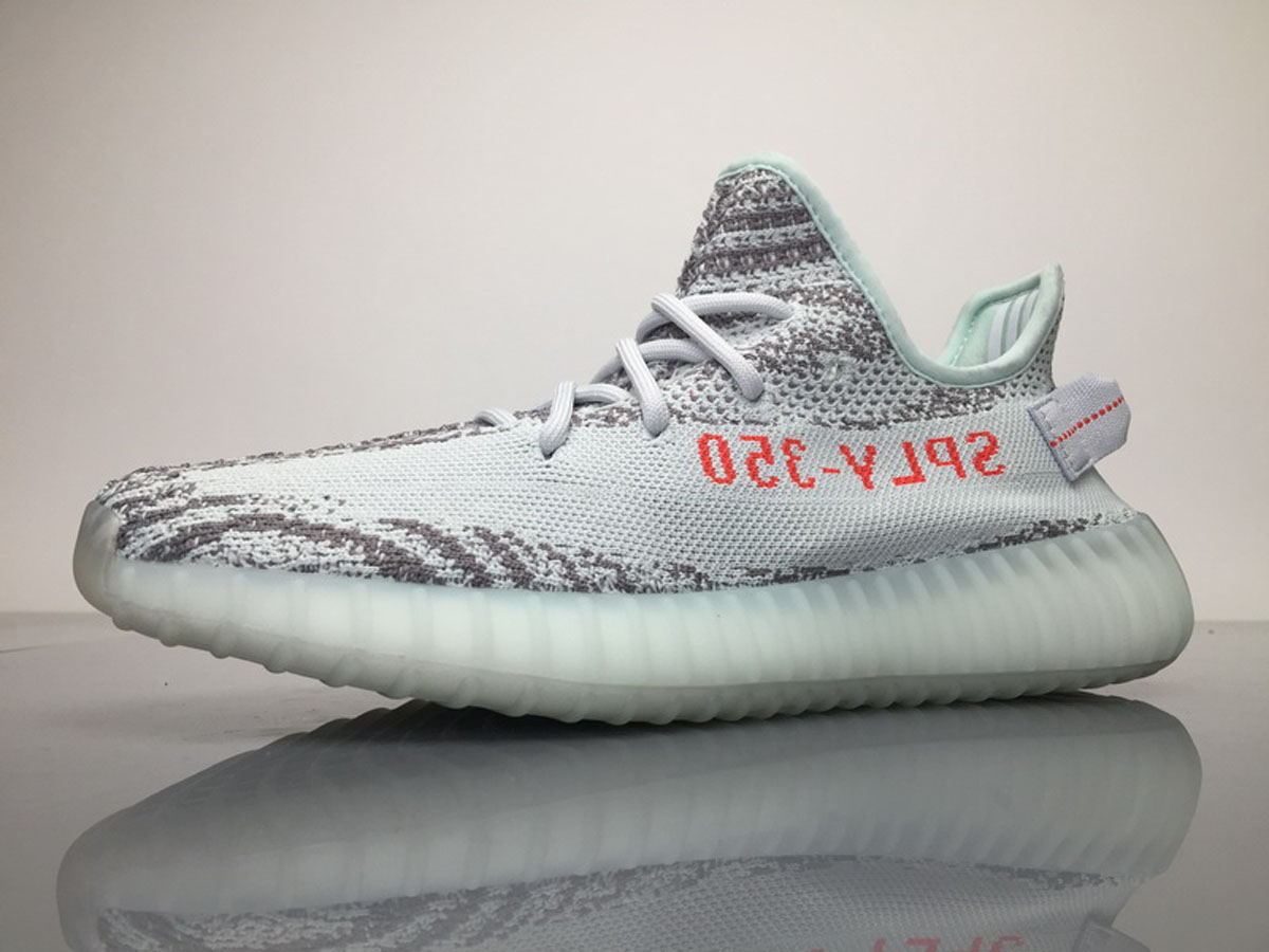 blue tinted yeezys