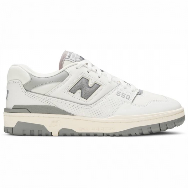 white and gray new balance 550