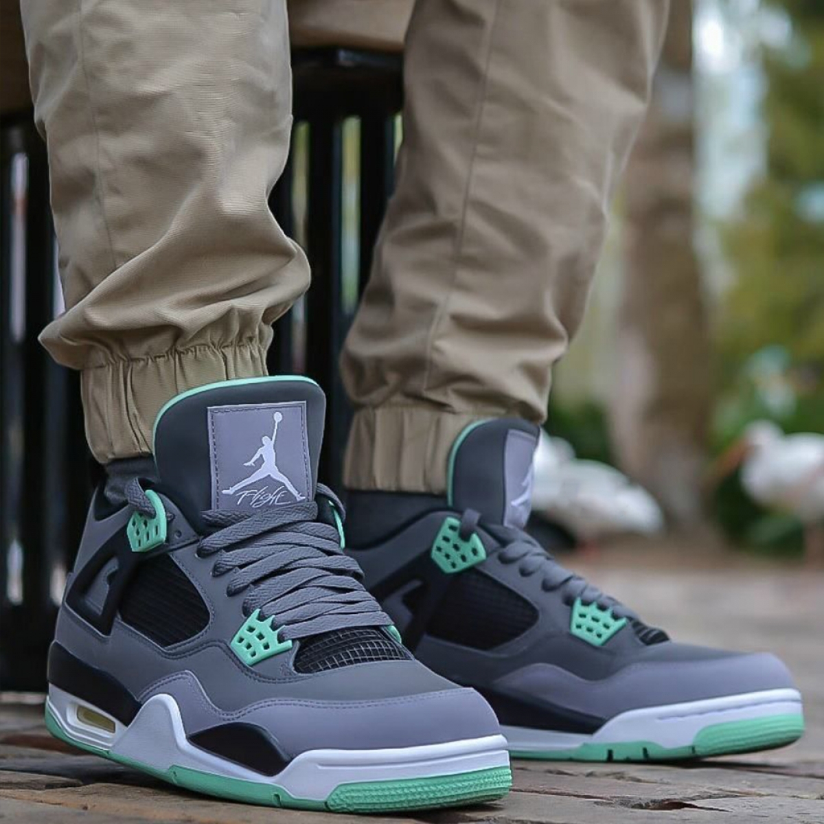 Air Jordan 4 Retro GS Green Glow PKShoes