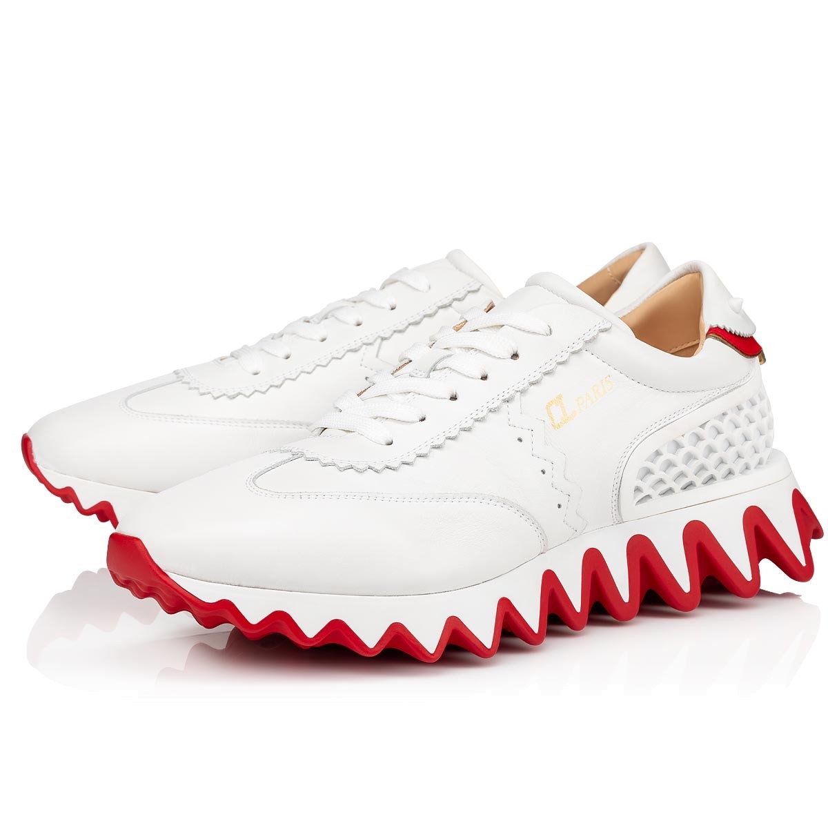 Christian Louboutin Men Loubishark Flat White/Black/Red - Image 6