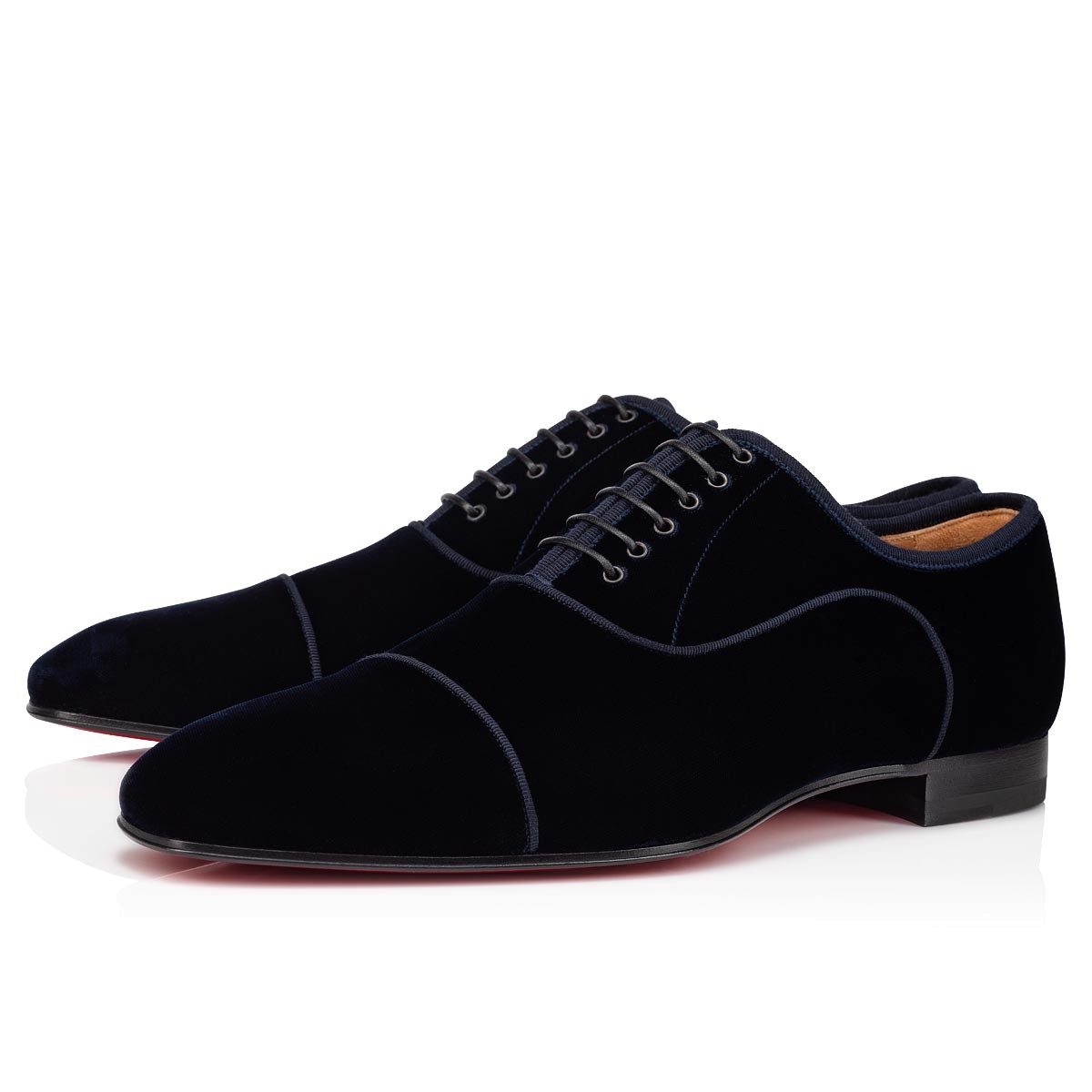 Christian Louboutin Greggo Orlato Velvet Oxford Navy/Grey - Image 3