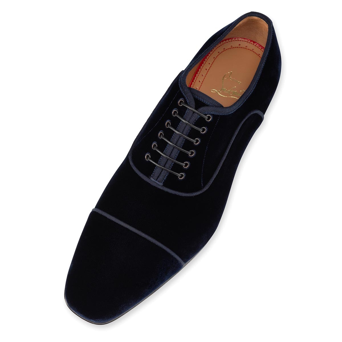 Christian Louboutin Greggo Orlato Velvet Oxford Navy/Grey - Image 5