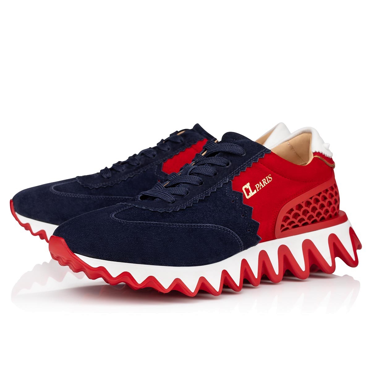 Christian Louboutin Men Loubishark Flat White/Black/Red - Image 4