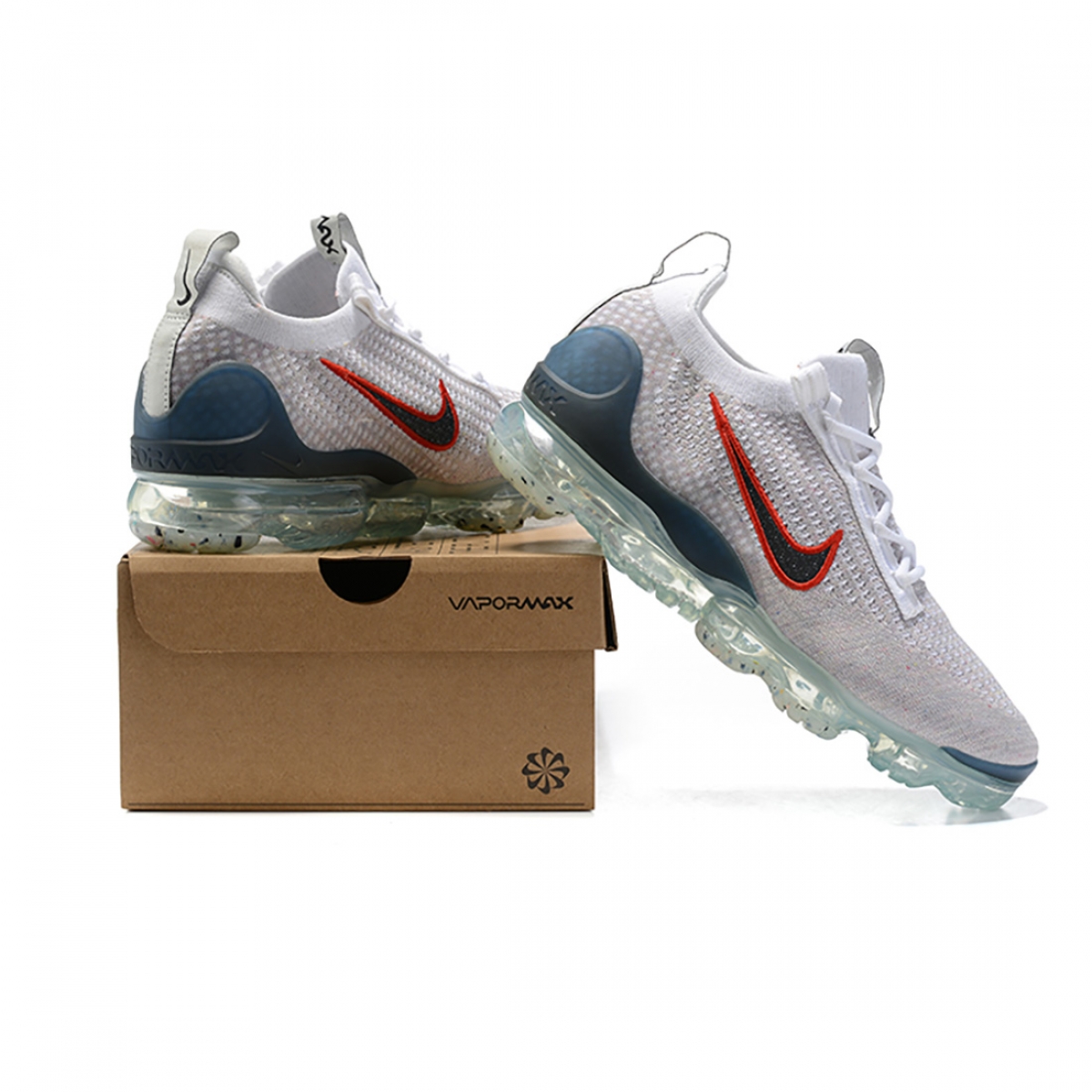 Nike Air VaporMax 2021 FK White Red - Image 8