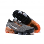 Nike Air VaporMax Flyknit 3 Grey Orange Metallic Silver - Image 2