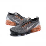 Nike Air VaporMax Flyknit 3 Grey Orange Metallic Silver - Image 7