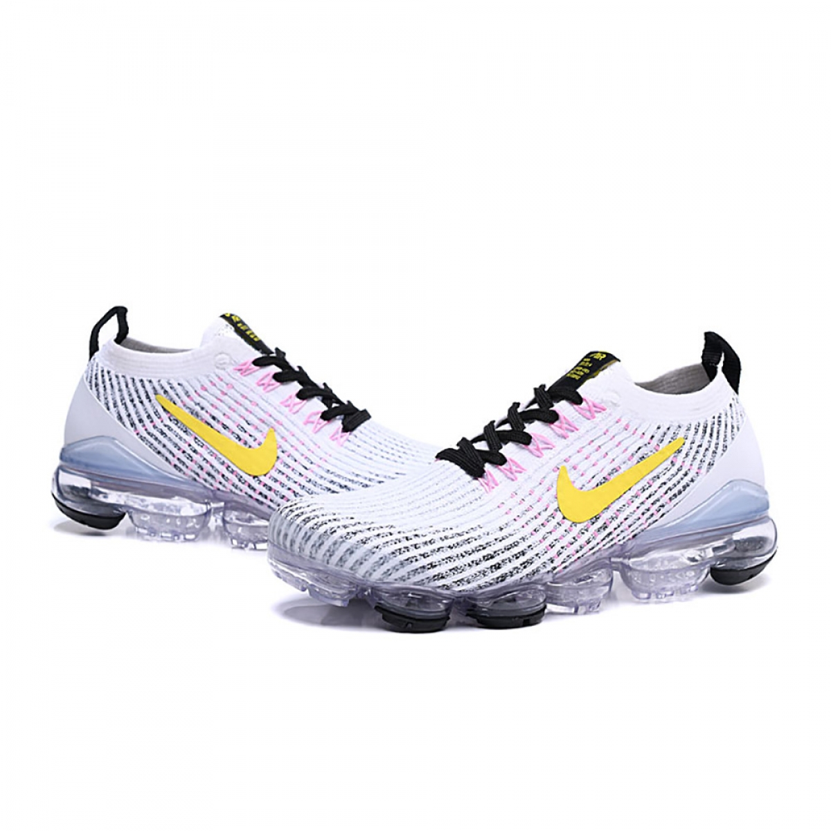 Nike Air VaporMax Flyknit 3 White Dynamic Yellow - Image 4