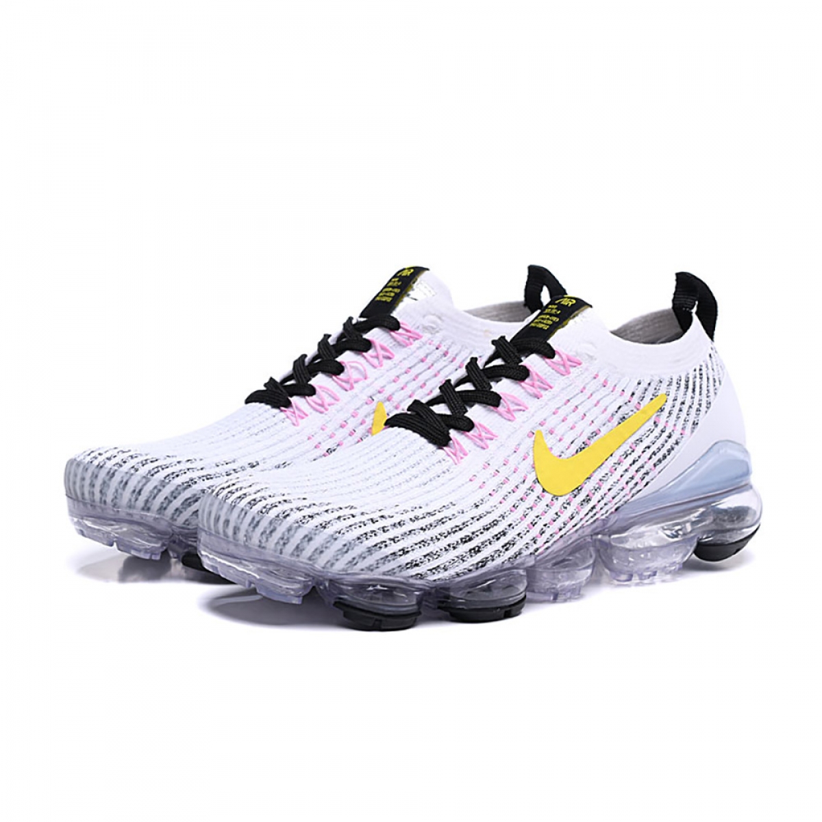 Nike Air VaporMax Flyknit 3 White Dynamic Yellow - Image 3