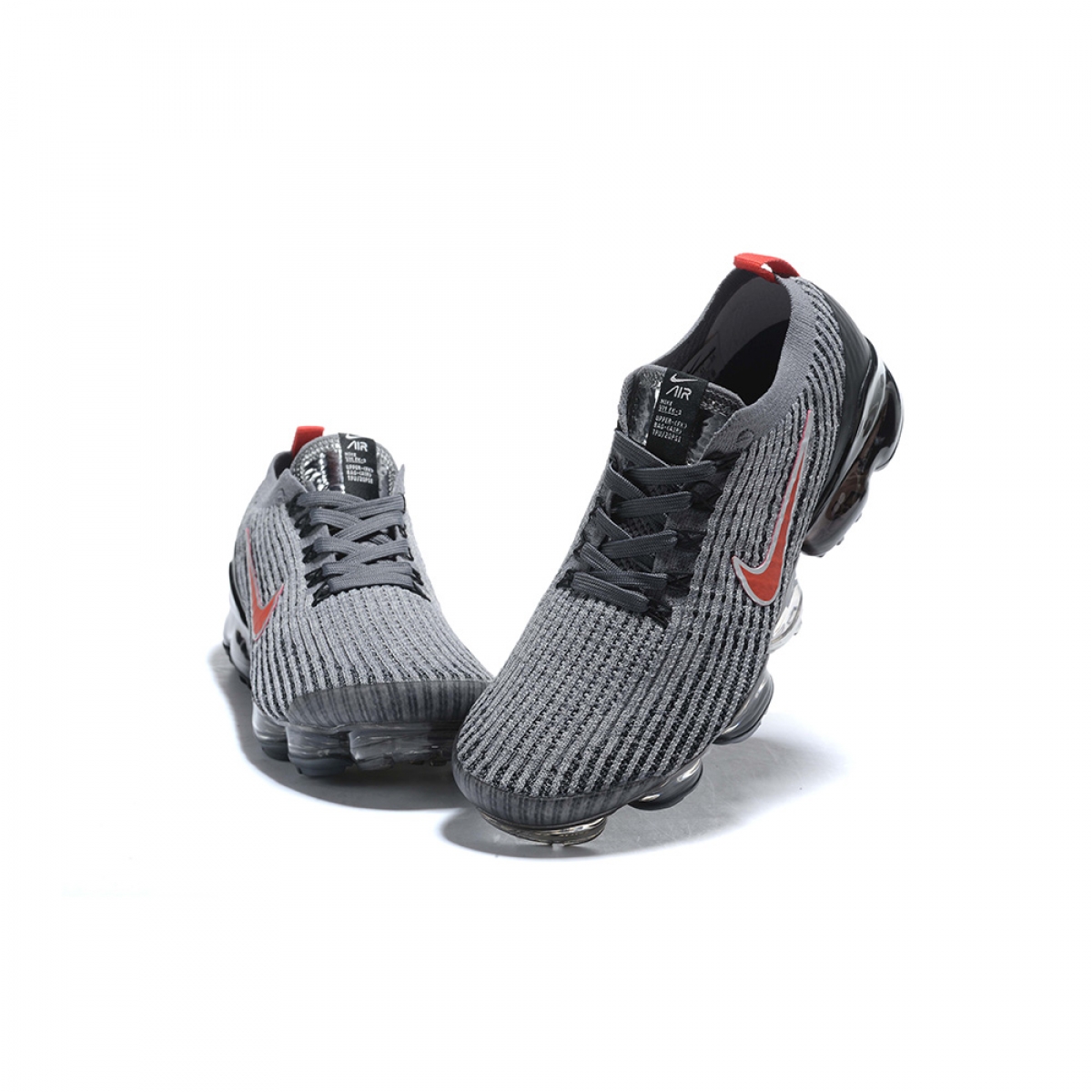 Air VaporMax Flyknit 3 GS 'Particle Grey University Red' - Image 6