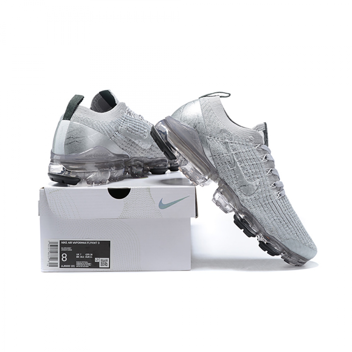 Air VaporMax Flyknit 3 Silver & Grey - Image 8
