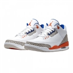 Air Jordan 3 Knicks White Old Royal-University Orange-Tech Grey - Image 3