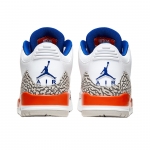 Air Jordan 3 Knicks White Old Royal-University Orange-Tech Grey - Image 4