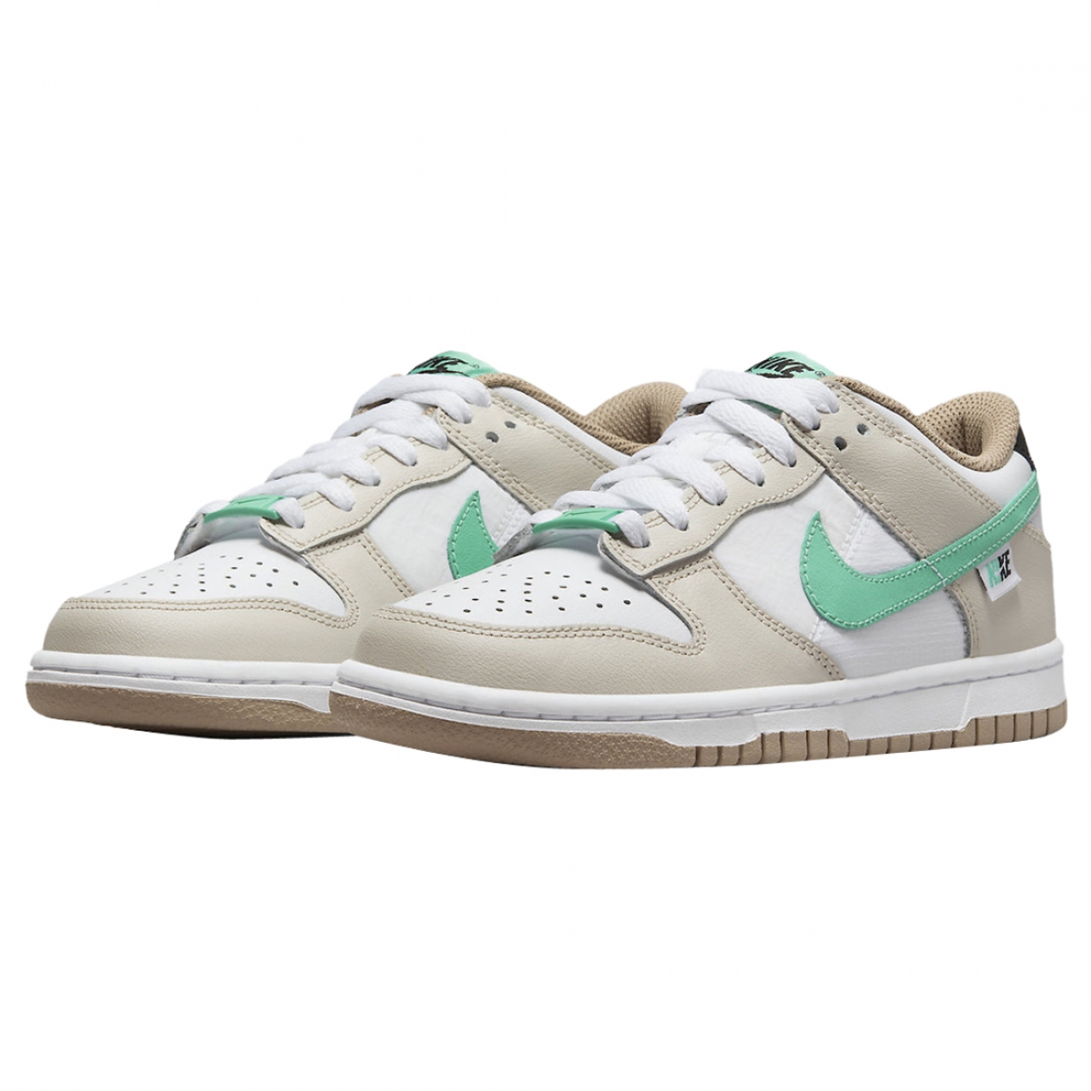 Nike Dunk Low Split Seam White Tan Mint GS - Image 3