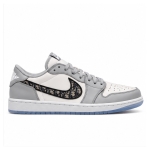 Dior x Air Jordan 1 Low 'White Grey' - Image 3